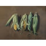 TOM MOLLOY (B.1964) Four Ears of corn Oil on paper, 30 x 40cm (11¾ x 15¾") Signed,