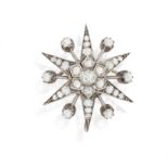 A LATE 19TH CENTURY DIAMOND PENDANT/BROOCH, CIRCA 1890 The six-rayed star set throughout with