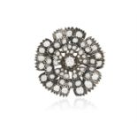 A LATE 19TH CENTURY DIAMOND BROOCH Of flowerhead design, set with old-cut diamonds throughout,