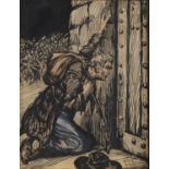 Jack Butler Yeats RHA (1871-1957) Beggar at the Door Pen, ink and watercolour wash, 16.3 x 12.
