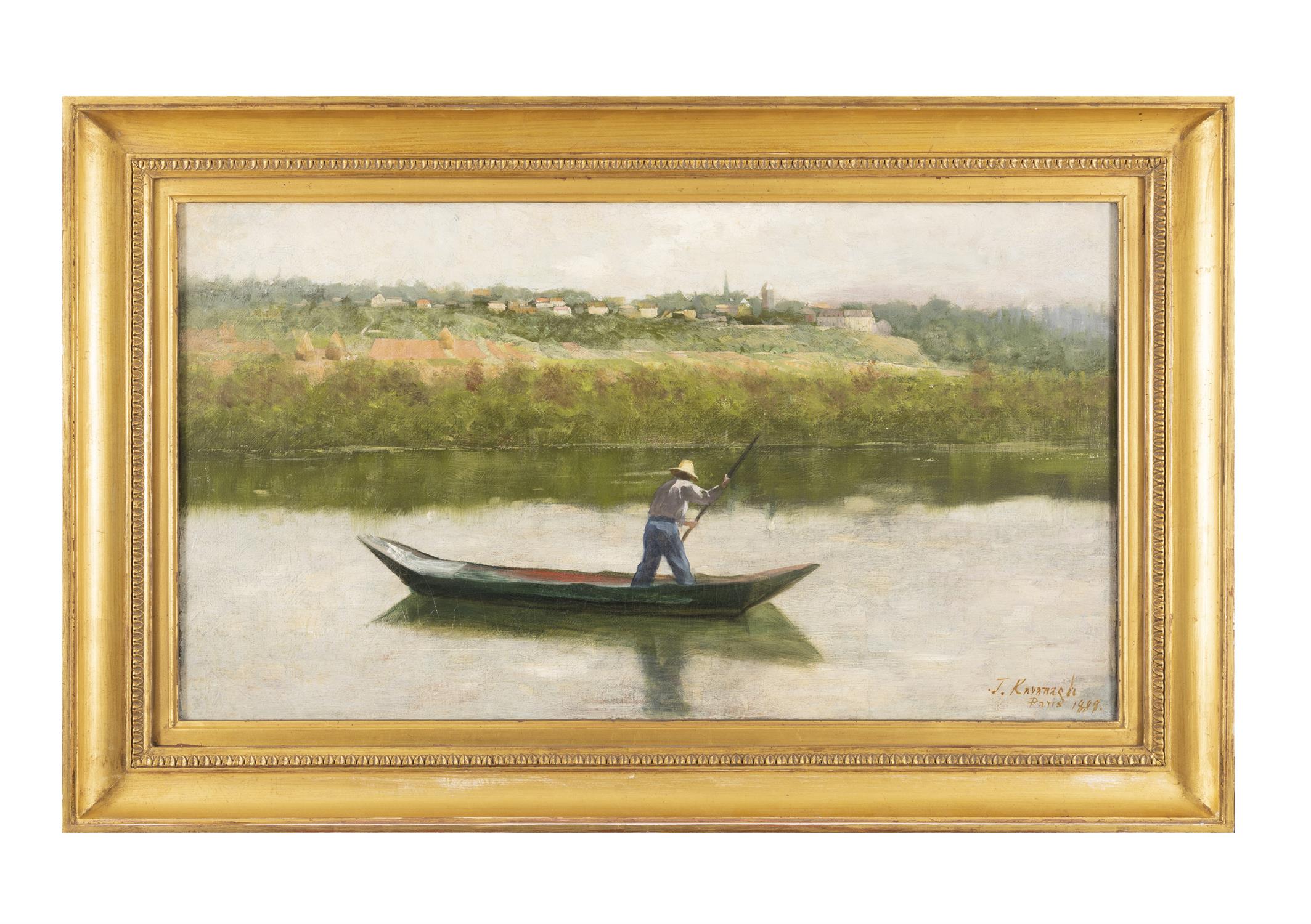 John F. Kavanagh (1853-1898) The Boatman (1888) Oil on canvas, lined 44 x 80cm (17¼ x - Image 2 of 4