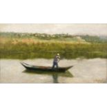 John F. Kavanagh (1853-1898) The Boatman (1888) Oil on canvas, lined 44 x 80cm (17¼ x