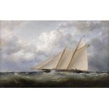 Matthew Kendrick RHA (c. 1797-1874) A Yacht in Full Sail off Dalkey Island Oil on canvas,