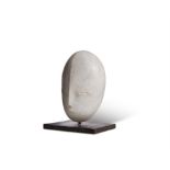 Gerda Frömel (1931-1975) Head (c. 1972/73) White marble, 36cm (14¼") high On a rectangular steel