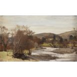 Derek Hill HRHA (1916-2000) Tuscan Landscape Oil on panel, 13 x 22cm (5 x 8¾") Signed with
