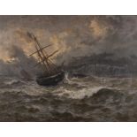 Thomas Rose Miles (1844-1916) Day Break after a Gale, off Whitby Oil on canvas,