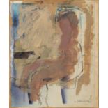 Basil Blackshaw HRHA RUA (1932-2016) Seated Nude Oil and collage on board, 31 x 26cm (12¼ x