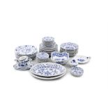 A COLLECTION COMPRISING OF; modern Meissen blue onion pattern and Czech blue onion pattern
