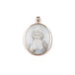 18TH CENTURY ENGLISH SCHOOL Miniature portrait of a Lady, possible Maria Cosway Painted on ivory