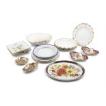 A COLLECTION COMPRISING; a pair of Royal Crown Derby trefoil bon-bon dishes; a set of five