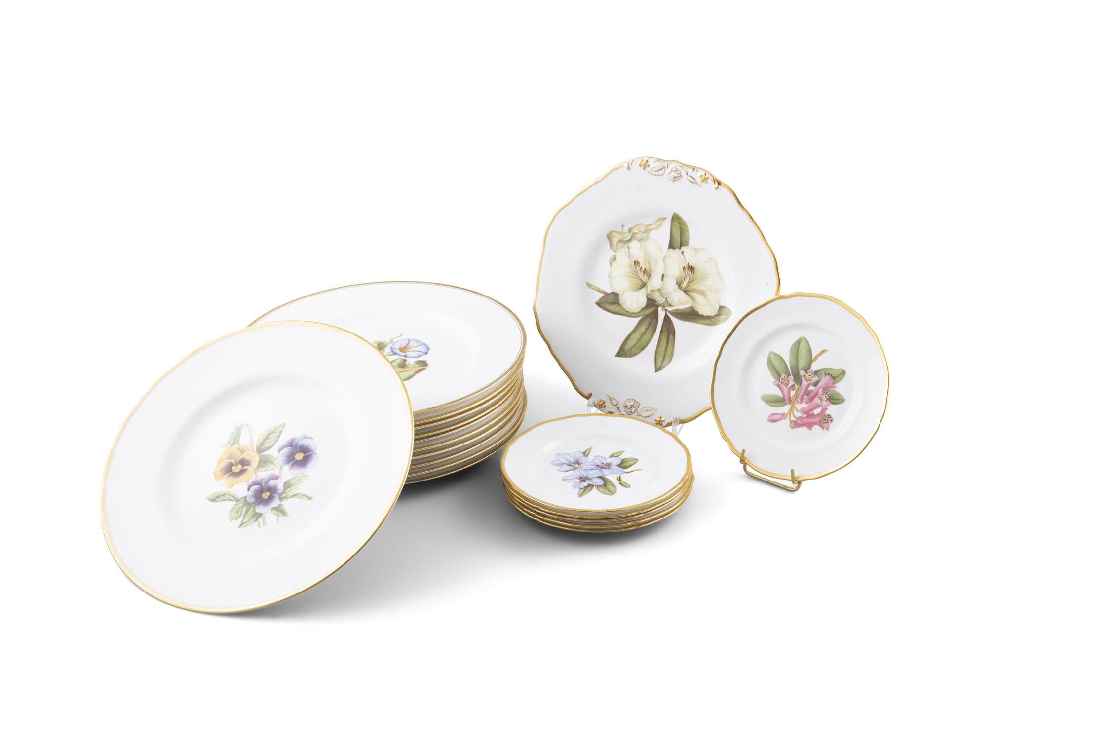 ***WITHDRAWN*** A SET OF ELEVEN ROYAL WORCESTER HAND PAINTED CHINA PLATES the white ground