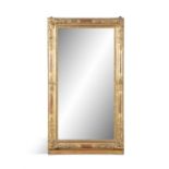 A VICTORIAN GILTWOOD AND GESSO UPRIGHT MIRROR the rectangular glass plate contained within a