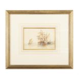 FREDERICK JAMES ALDRIDGE (1850-1933) Shipping in a Harbour Watercolour, 22 x