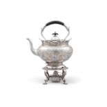 AN IRISH SILVER KETTLE STAND Dublin c.1909, maker's mark of T Weir & Sons, with arched handle,