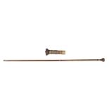 A TRIBAL BAMBOO BLOWPIPE with feathered darts