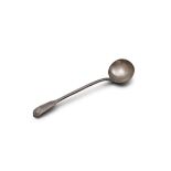 A VICTORIAN SILVER SOUP LADLE London 1839, with threadline kings pattern handle (10.6 troy ozs).