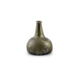 A LATE 17TH/EARLY 18TH CENTURY 'GLASS ONION'/ ONION WINE BOTTLE of squat onion form and tapered