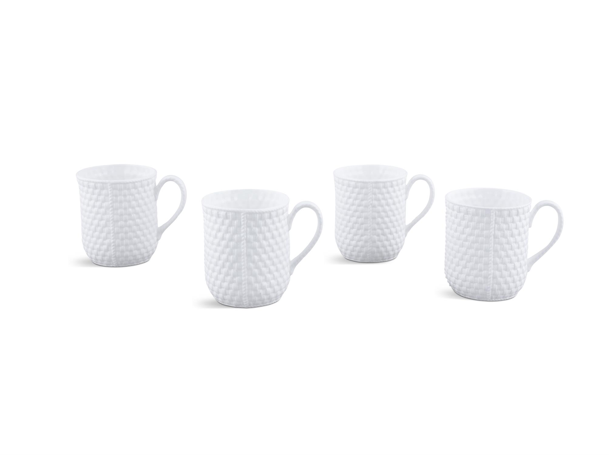 A SET OF FOUR 'TIFFANY WEAVE' MUGS BY TIFFANY & CO.