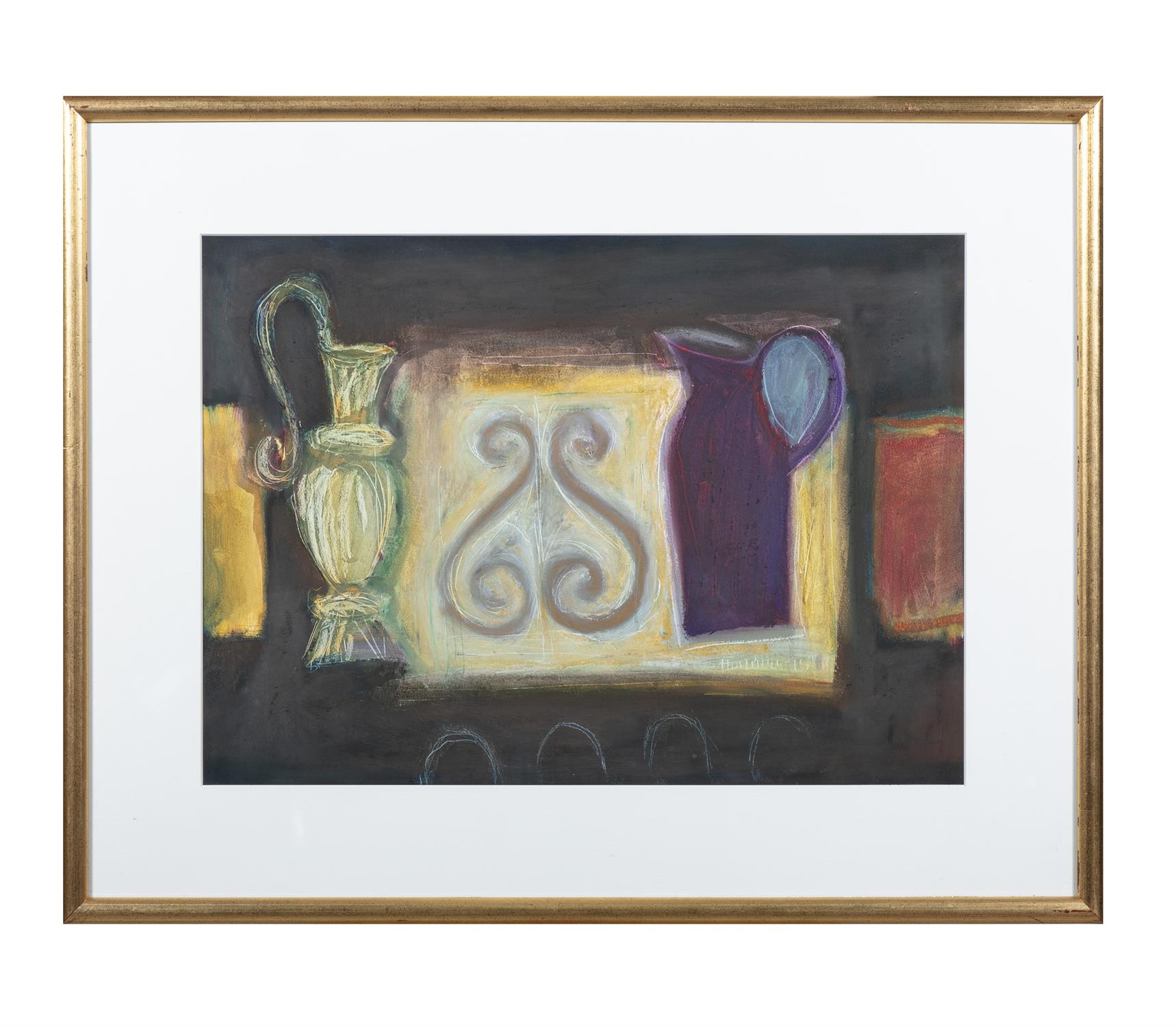 IAN HUMPHREYS (b.1956) Two Jugs Oil on paper, 50 x 70cm Signed and dated (19)'75 Provenance: - Image 2 of 4