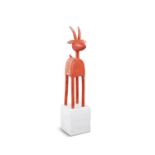 Grainne Watts (Contemporary) Fantastical Red Goat Ceramic sculpture, 62cm high Stamped with