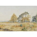 LEONARD LESLIE BROOKE (1862-1940) Pastoral Landscape with Sheep Watercolour, 23.5 x 34.