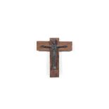 BENEDICT TUTTY (20TH CENTURY) Crucifixion Bronze and wood, 25 x 21cm