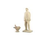 AFTER OISIN KELLY RHA (1915-1981) "Fat Man" and Wren Earthenware, 24cm and 6cm The largest