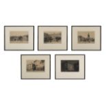 MYRA KATHLEEN HUGHES (1877-1918) Five views of Trinity College Dublin Etching, 18 x 27.