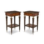 A PAIR OF 19TH CENTURY MARQUETRY RECTANGULAR SIDE TABLES, attributed to Edwards & Roberts,