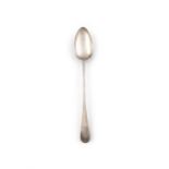 A GEORGE III SILVER LONG HANDLED SERVING SPOON London 1784, mark of Hester Bateman,