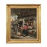 STYLE OF GEORGE MORLAND (1763-1804) 'The Village Butcher' Oil on canvas, 57.5 x 48cm Bearing