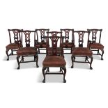 A SET OF EIGHT IRISH MAHOGANY DINING CHAIRS ATTIBUTED TO BUTLER OF DUBLIN comprising two carvers