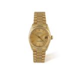 AN 18K GOLD MID-SIZE 'OYSTER PERPETUAL DATE' WRISTWATCH, BY ROLEX, CIRCA 1964 26-jewel Cal-1130