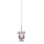A FINE VICTORIAN RUBY AND DIAMOND PENDANT Designed as a stylised Lyre instrument,