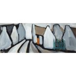 Markey Robinson (1918 - 1999) Near Maam Cross, Connemara Gouache, 14 x 35cm (5½ x 13¾") Signed