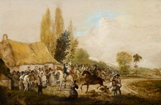 William Sadler II (1782 - 1839) Return of The Wedding Party Oil on panel, 21 x 32cm (8¼ x 12½")