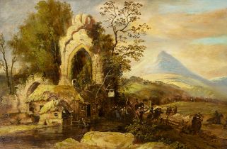 William Sadler II (1782 - 1839) Leaving the Sheebeen, Co. Wicklow Oil on panel,