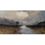 William Percy French (1854-1920) Bogland River Watercolour, 17.5 x 33cm (6¾ x 13") Signed