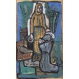 Evie Hone HRHA (1894-1955) St Francis and Lady Poverty Gouache, 34 x 20.5cm (13½ x