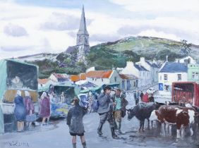 Cecil Maguire RHA RUA (1930 - 2020) Fair Day, Clifden, Connemara Oil on board,