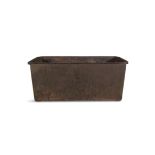 AN IRISH 19TH CENTURY ROYAL ARTILLERY CAST IRON CISTERN, of rectangular form, one side with