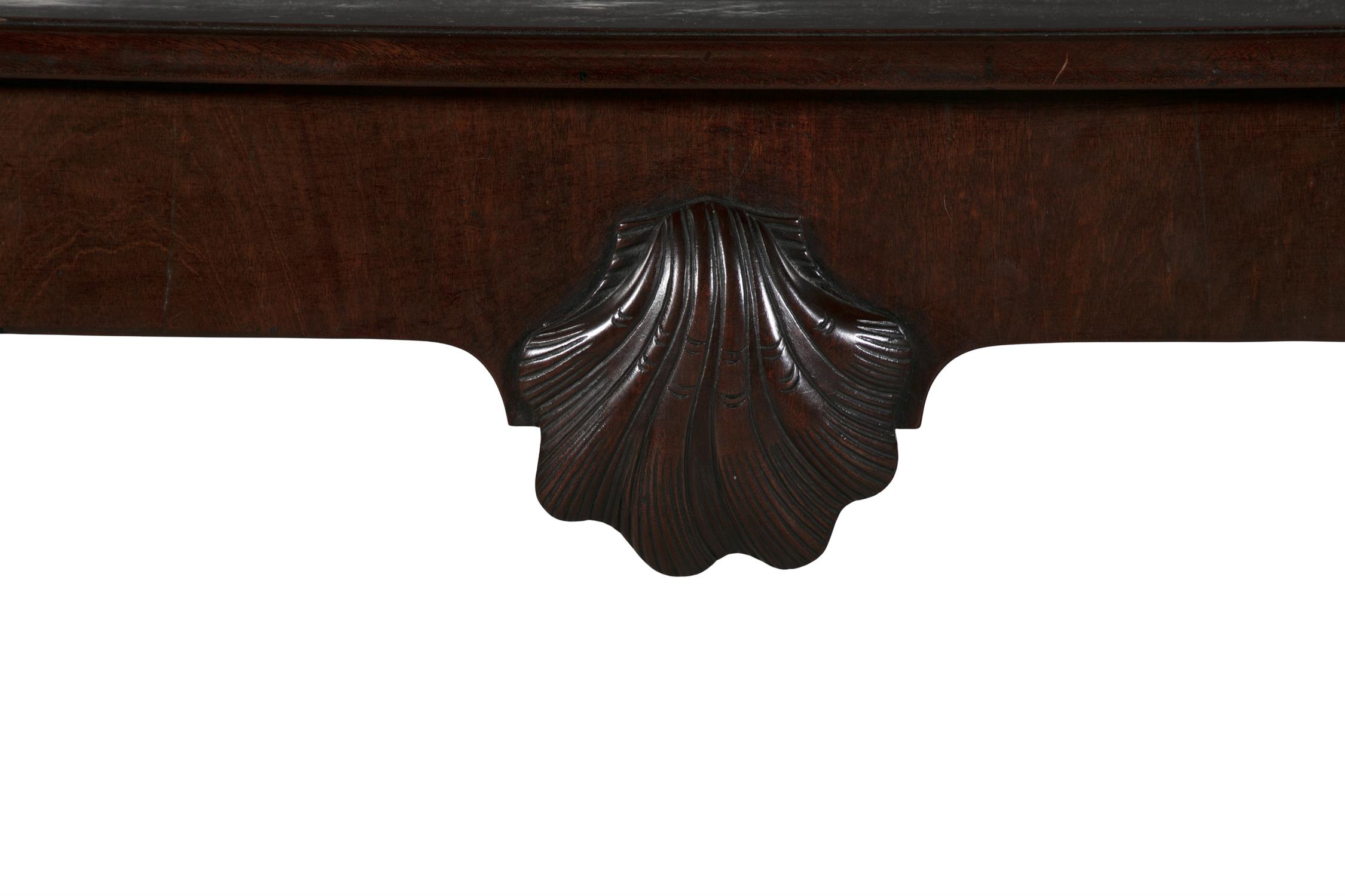 AN IRISH MAHOGANY CONSOLE TABLE, 19TH CENTURY of rectangular form, with moulded rim above plain - Image 2 of 3