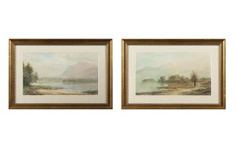 ALEXANDER WILLIAMS RHA (1846 - 1930) The upper and Lower Lakes of Killarney A pair, watercolours