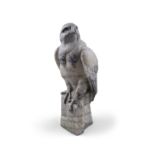 FRITZ KOCHENDORFER (GERMAN,1871-1942) A carved white marble figure of an eagle. 51cm high