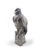 FRITZ KOCHENDORFER (GERMAN,1871-1942) A carved white marble figure of an eagle. 51cm high