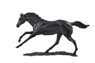 SIOBHAN BULFIN (CONTEMPORARY) Galloping Stallion Bronze, 58cm x 35cm (22¾ x 13¾) Signed, edition no.