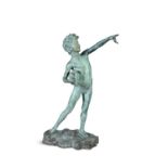 GIOVANNI DEMARTINO, ITALIAN (1870-1935) A large bronze model of 'The Fisher Boy'. 110cm high