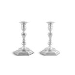 A PAIR OF IRISH SILVER CANDLESTICKS BY ROYAL IRISH COMPANY DUBLIN, 1969, in the Queen Anne style,