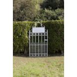A 19TH CENTURY WROUGHT IRON SINGLE GARDEN GATE with arched top. 173cm x 87cm