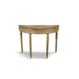 AN IMPORTANT GEORGE III NEO-CLASSICAL GILTWOOD AND GESSO PAINTED 'D' SHAPED PIER-TABLE, c.1770,